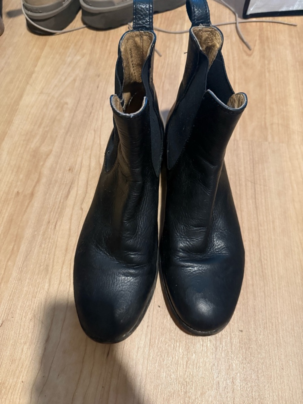 Frye Black Leather Chelsea Ankle Boots